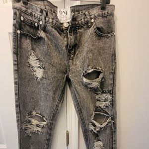 One Teaspoon black distressed jeans